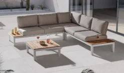 Kettler - Elba Standard Low Lounge Corner Set White - Alton Garden Centre