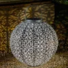 Smart Solar Jumbo Damasque Lantern Silver - Alton Garden Centre