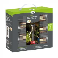 Smart Solar Party Flaming Torch, 5pc Carry Pack - Slate - Alton Garden Centre