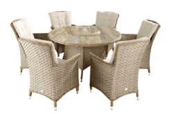 Hartman - Henley 6 Seat Round Dining Set With Lazy Susan - Alton Garden Centre -Garden Strimmers Shop 4500205031.S01
