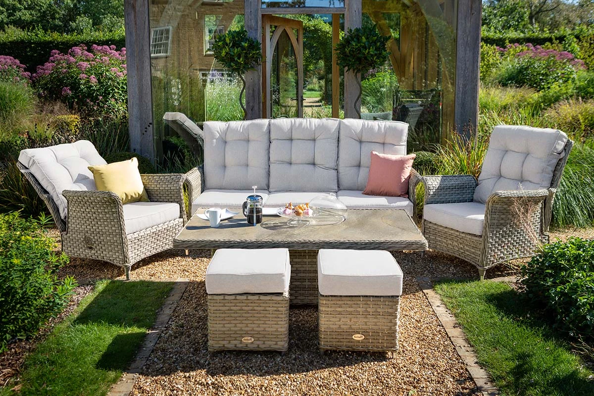 Hartman - Henley 3 Seat Reclining Lounge Set With Height Adjustable Table - Alton Garden Centre 1 Hartman - Henley 3 Seat Reclining Lounge Set With Height Adjustable Table - Alton Garden Centre