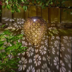 Smart Solar Zahra Hanging Lantern Bronze - Alton Garden Centre
