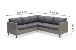 Lifestyle Garden - Bermuda Casual Corner Dining Set With Armchairs & Height Adjustable Table - Alton Garden Centre -Garden Strimmers Shop Bermuda dimension23