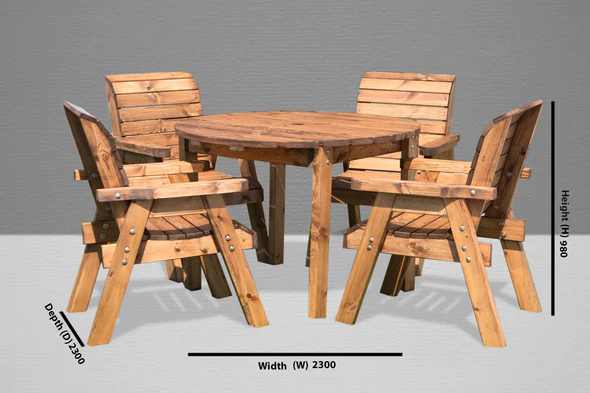 Charles Taylor: Four Seater Circular Table Set - Alton Garden Centre 2 Charles Taylor: Four Seater Circular Table Set - Alton Garden Centre - Image 2