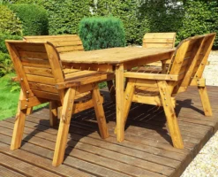 Charles Taylor: Six Seater Delux Rectangular Table Set - Alton Garden Centre