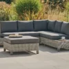 Kettler - Palma Low Lounge Corner Set Inc: Cushions - White Wash - Alton Garden Centre