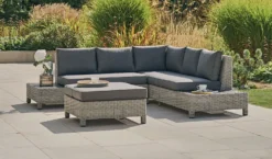 Kettler - Palma Low Lounge Corner Set Inc: Cushions - White Wash - Alton Garden Centre