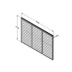 Forest - Dip Treated Straight Edge Lap Panel 6ft X 4ft (1.83m X 1.21m) - Alton Garden Centre -Garden Strimmers Shop SELP46 Line Drawing 1