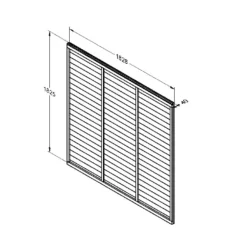 Forest - Dip Treated Straight Edge Lap Panel 6ft X 6ft (1.83m X 1.83m) - Alton Garden Centre -Garden Strimmers Shop SELP66 Line Drawing