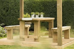 Forest - Sleeper Bench 1.8m - Alton Garden Centre -Garden Strimmers Shop SLBENCH18 Set 3 1