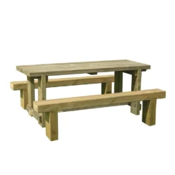 Forest - Refectory Table And Sleeper Bench Set - 1.8m - Alton Garden Centre -Garden Strimmers Shop SLTABBEN18 3 1 1024x1024 1