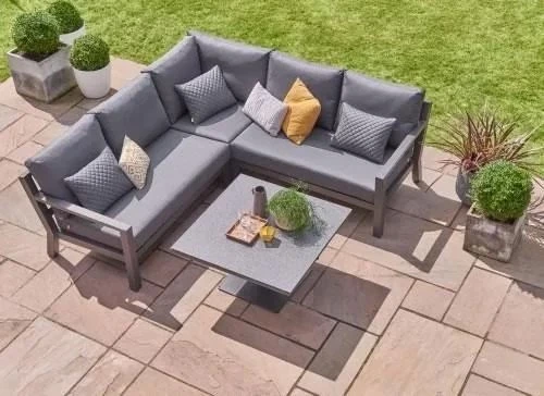 LIFE Outdoor Living: Timber Mini Corner Set With Height Adjustable Table - Alton Garden Centre 1 LIFE Outdoor Living: Timber Mini Corner Set With Height Adjustable Table - Alton Garden Centre