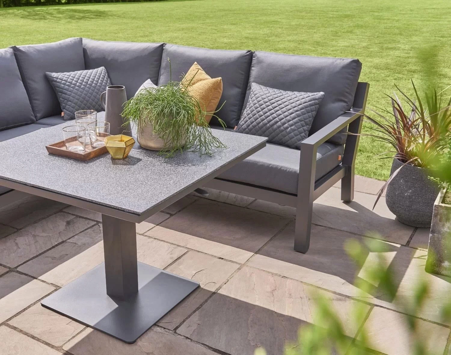 LIFE Outdoor Living: Timber Mini Corner Set With Height Adjustable Table - Alton Garden Centre 2 LIFE Outdoor Living: Timber Mini Corner Set With Height Adjustable Table - Alton Garden Centre - Image 2
