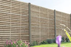 Forest - Pressure Treated Contemporary Double Slatted Fence Panel 1.8m X 1.5m - Alton Garden Centre