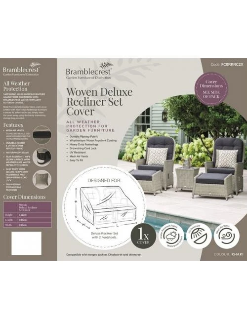 Bramblecrest - Rattan Deluxe Recliner Set Cover - Alton Garden Centre 1 Bramblecrest - Rattan Deluxe Recliner Set Cover - Alton Garden Centre