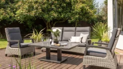 LIFE - Outdoor Living - Florence 3 Seat Reclining Sofa Set - Yacht Grey/Caron All Weather - Alton Garden Centre -Garden Strimmers Shop florence 1 1
