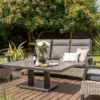 LIFE - Outdoor Living - Florence 3 Seat Reclining Sofa Set - Yacht Grey/Caron All Weather - Alton Garden Centre