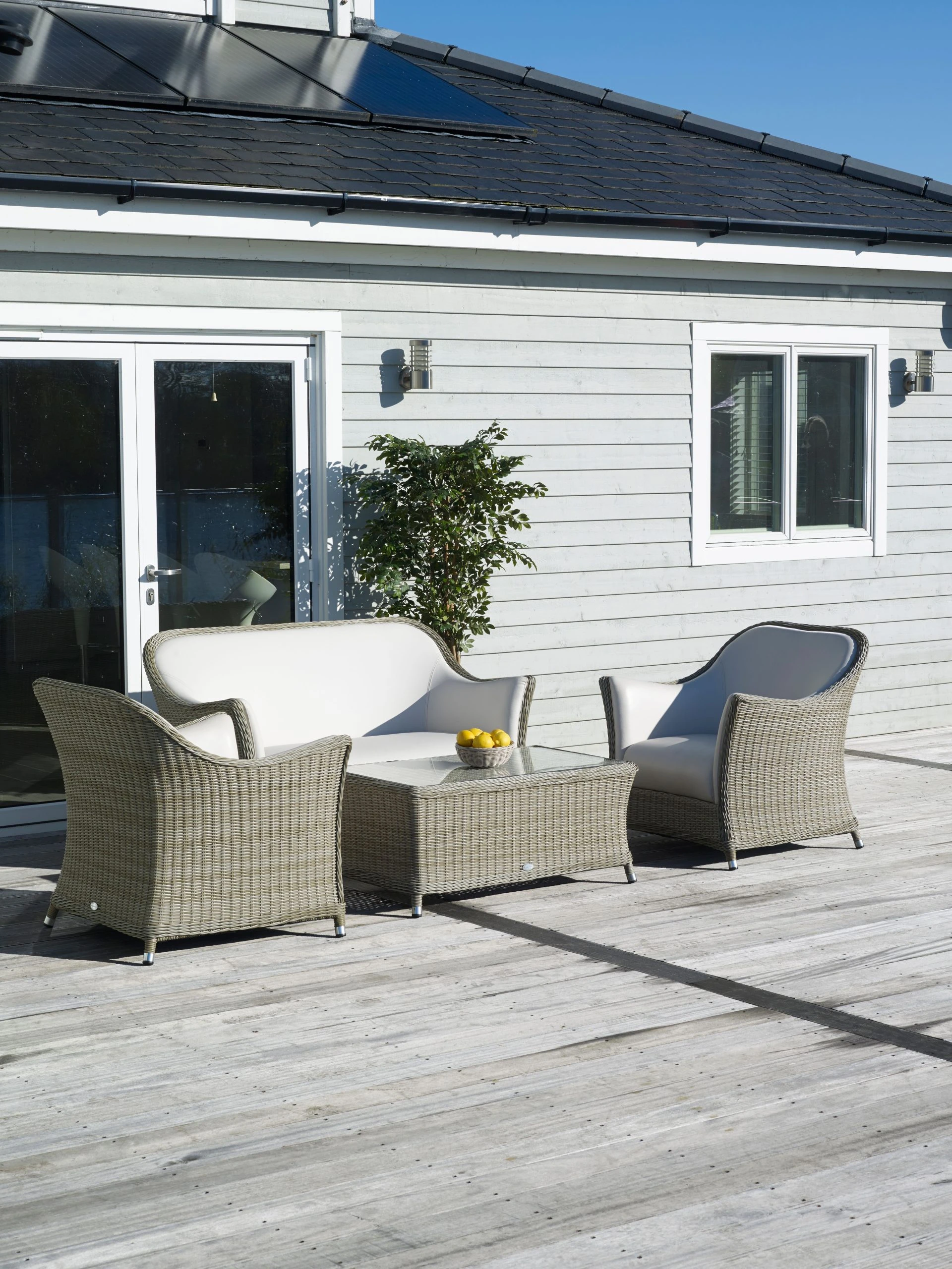 Bramblecrest - San Marie 2 Seater Sofa With All-Weather, Marine Faux Leather Upholstery, 2 Armchairs & Coffee Table - Prarie/Pearl - Alton Garden Centre 5 Bramblecrest - San Marie 2 Seater Sofa With All-Weather, Marine Faux Leather Upholstery, 2 Armchairs & Coffee Table - Prarie/Pearl - Alton Garden Centre - Image 5