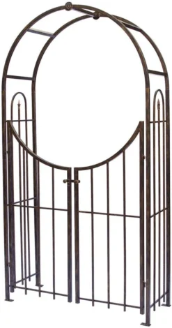Panacea Arch Top Garden Arches With Gate - Brushed Bronze - Alton Garden Centre