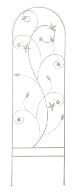 Panacea Bird & Leaf Trellis - Off White - Alton Garden Centre