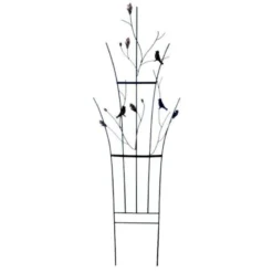 Panacea Curved Leaf & Bird Trellis - Black / Bronze - Alton Garden Centre