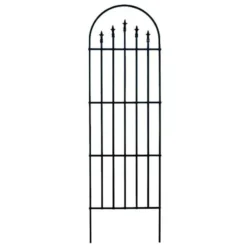 Panacea French Arch Trellis With Finials - Black - Alton Garden Centre