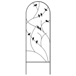 Panacea Perching Birds Trellis - Black - Alton Garden Centre