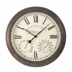 Outside In Bickerton Wall Clock & Thermometer 15" - Alton Garden Centre