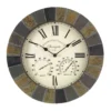 Outside In Stonegate Wall Clock & Thermometer 14" - Slate - Alton Garden Centre
