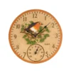 Robin Wall Clock & Thermometer 12" - Alton Garden Centre