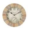 Outside In Stonegate Wall Clock & Thermometer 10" - Sandstone - Alton Garden Centre