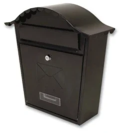 Sterling Classic Metal Post Box- Black - Alton Garden Centre