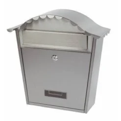 Sterling Classic Metal Post Box- Silver - Alton Garden Centre