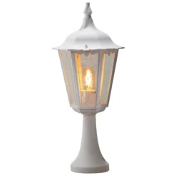Konstsmide Firenze 7214-250 Post Light - Matt White - Alton Garden Centre