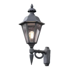 Konstsmide Pallas 481-750 Up Wall Light - Matt Black - Alton Garden Centre