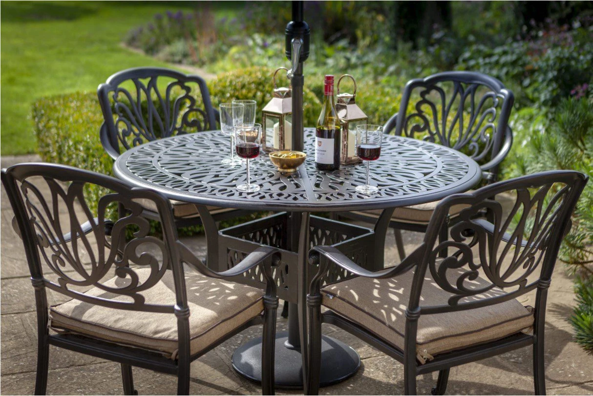 Hartman - Amalfi 4 Seat Round Set Inc Parasol And Base - Alton Garden Centre 2 Hartman - Amalfi 4 Seat Round Set Inc Parasol And Base - Alton Garden Centre - Image 2