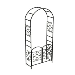 Panacea Scroll Arch *With Gate* - Black - Alton Garden Centre