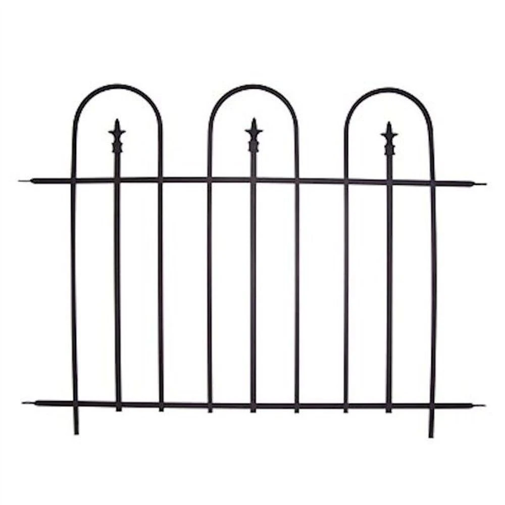 Panacea Triple Arch Finial Fence Section - Black - Alton Garden Centre 1 Panacea Triple Arch Finial Fence Section - Black - Alton Garden Centre